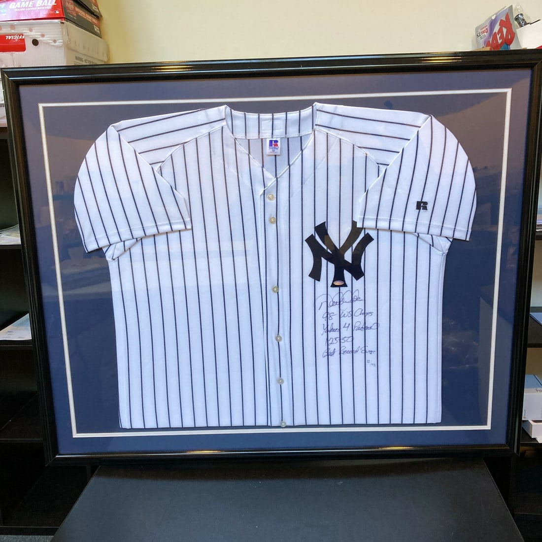 Derek Jeter Signed Inscribed Yankees Jersey 1998 World Series Champs Steiner COA: Derek Jeter Signed Inscribed Yankees Jersey 1998 World Series Champs Steiner COA This is an authentic game model New York Yankees jersey signed by Derek Jeter, featuring a notable inscription that rea