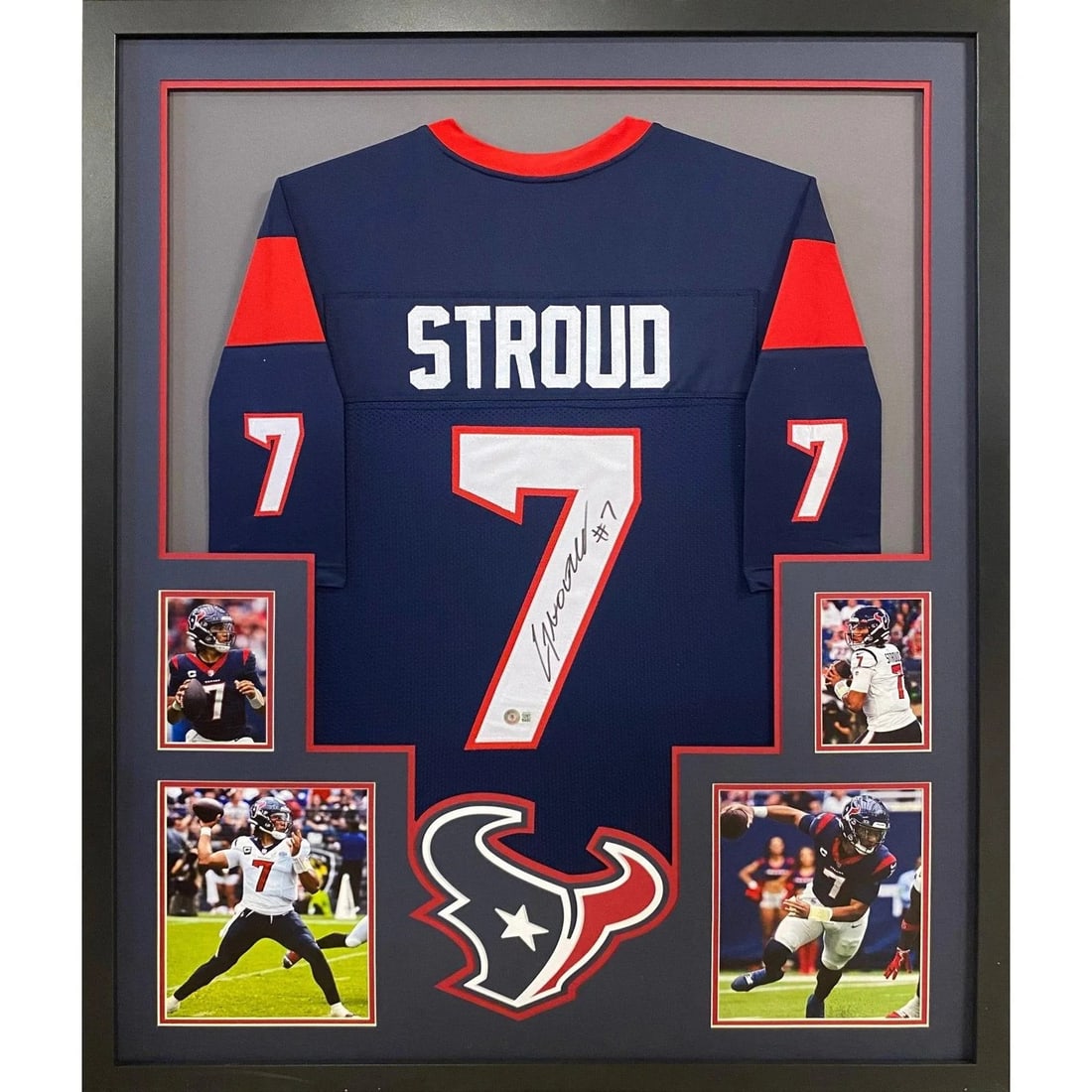 C.J. Stroud Signed Framed Jersey Beckett Authenticated Houston Texans: C.J. Stroud Signed Framed Jersey Beckett Authenticated Houston Texans Celebrate your fandom with this autographed C.J. Stroud framed jersey from the Houston Texans. This exquisite jersey is authentica