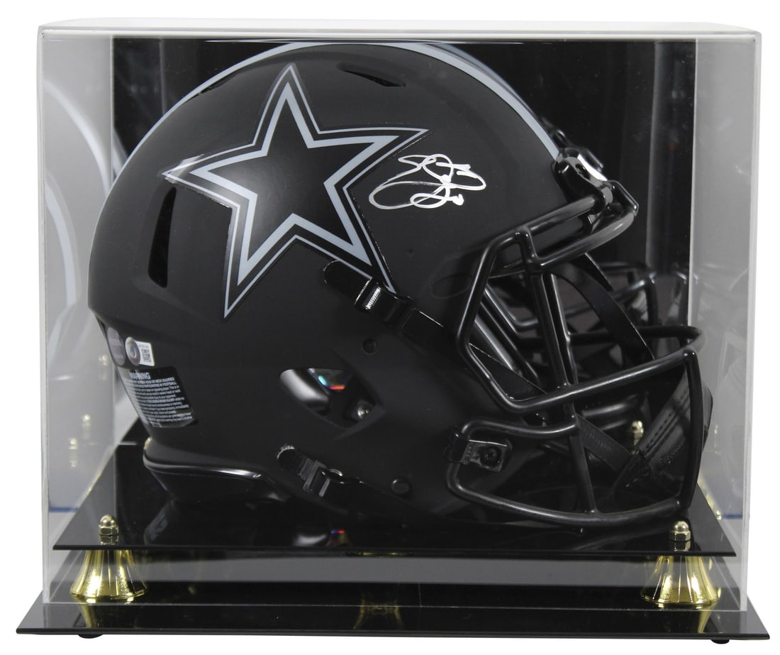 Emmitt Smith Autographed Eclipse Full Size Helmet with Beckett COA: Emmitt Smith Autographed Eclipse Full Size Helmet with Beckett COA Celebrate the legacy of Emmitt Smith with this authentic Eclipse Full Size Speed Proline Helmet, personally signed by the Dallas Cowb