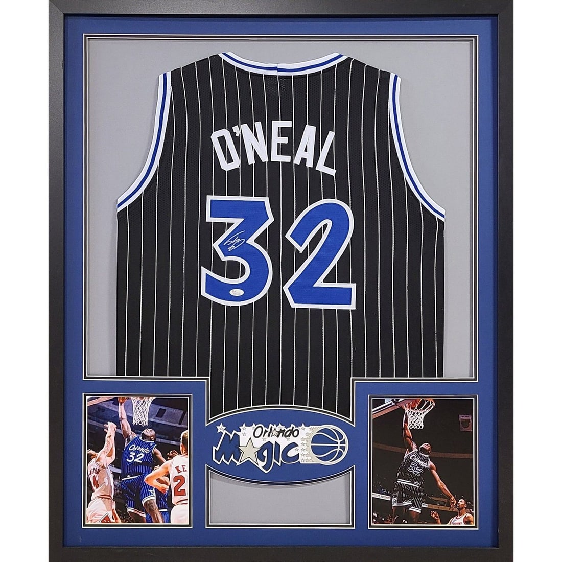 Shaquille O'Neal Signed Framed Jersey Orlando Magic JSA Authenticated: Shaquille O'Neal Signed Framed Jersey Orlando Magic JSA Authenticated This framed jersey features the autographed signature of Shaquille O'Neal, showcasing his time with the Orlando Magic. Authenticat