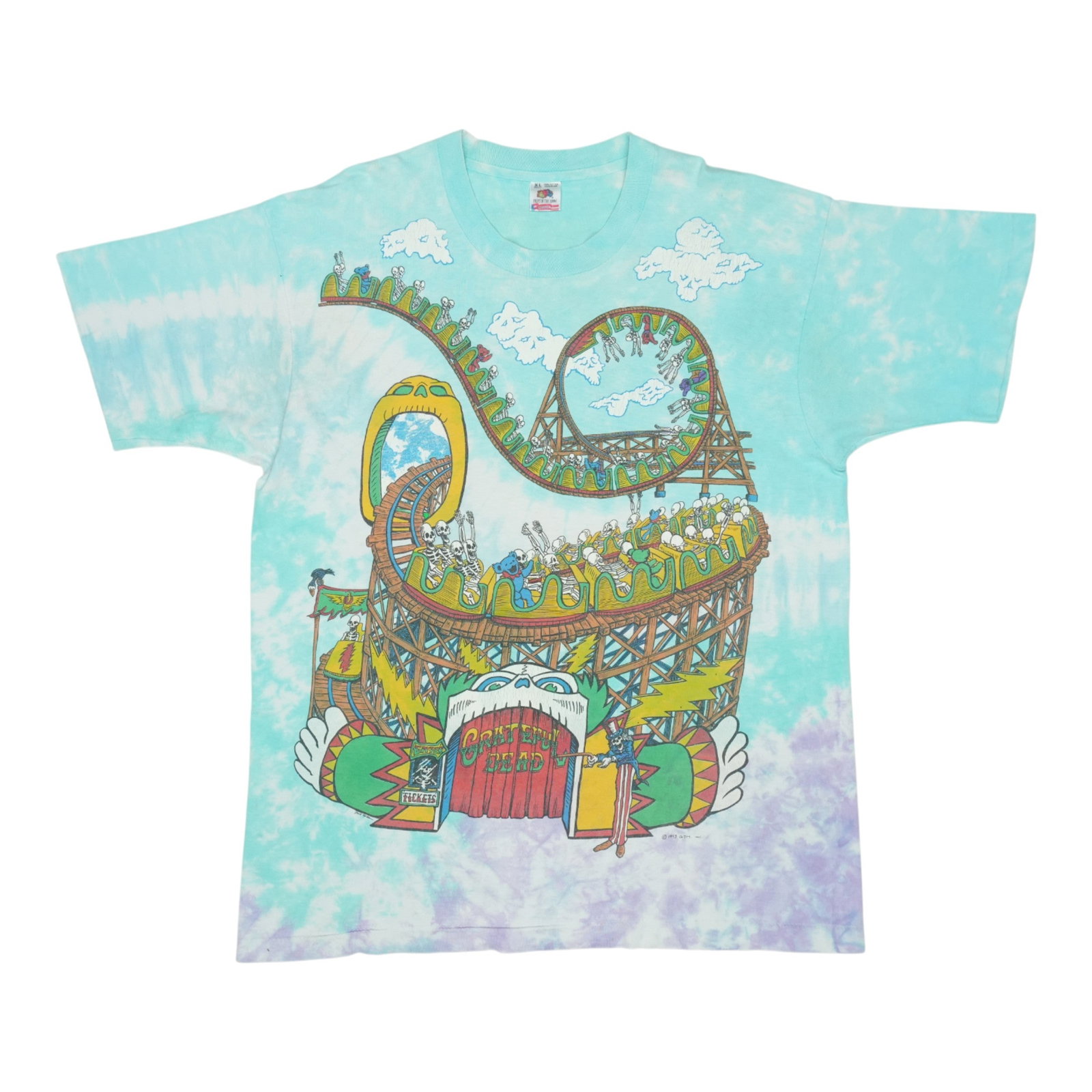 Vintage 1993 Tie Dye Grateful Dead Roller Coaster Graphic Shirt Extra Large (1 of 9)