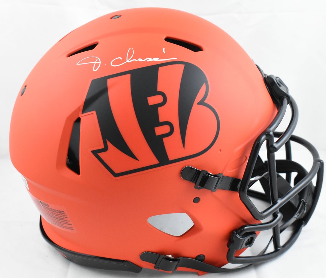 Full Size Bengals Rave Speed Helmet Signed by Ja'Marr Chase Beckett Authenticated (1 of 5)