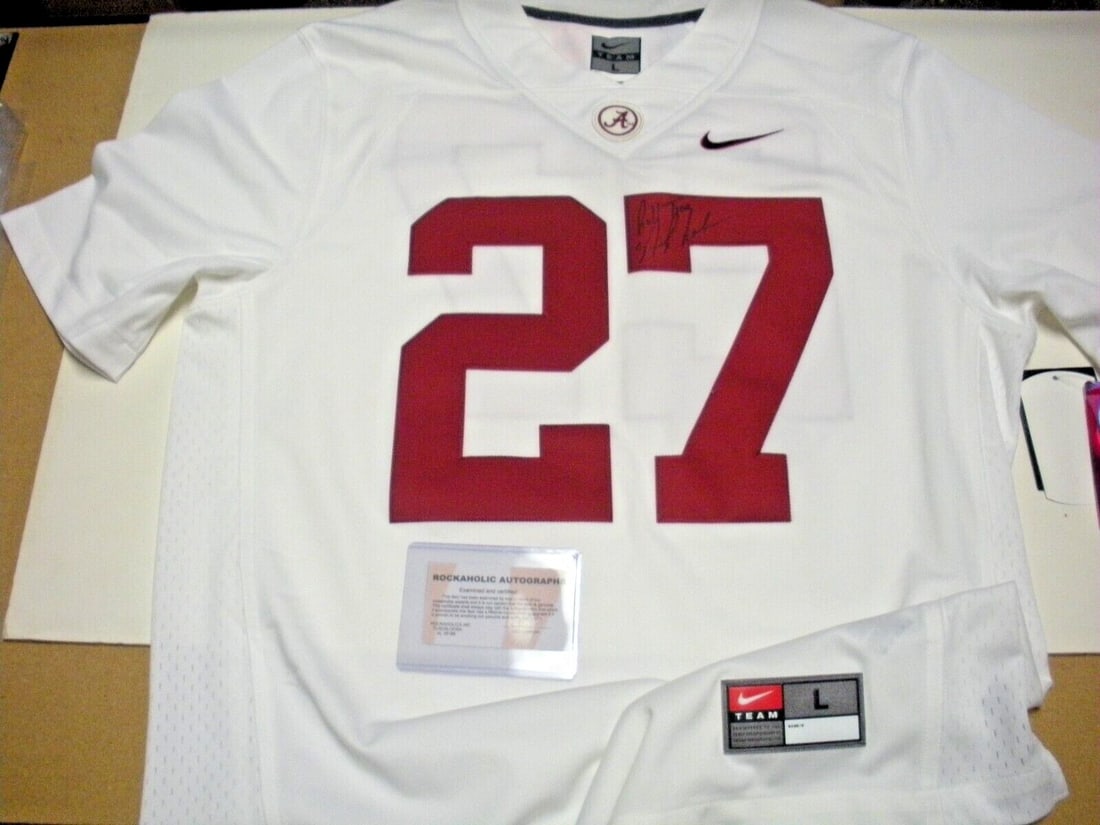 Signed Alabama Crimson Tide Nike Jersey Nick Saban With COA: Signed Alabama Crimson Tide Nike Jersey Nick Saban With COA This official licensed Nike jersey, representing the Alabama Crimson Tide, is hand-signed by Nick Saban. The jersey includes a certificate o