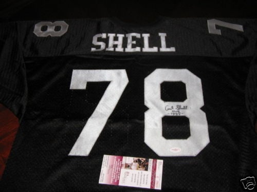 Art Shell Signed Oakland Raiders Jersey with JSA COA: Art Shell Signed Oakland Raiders Jersey with JSA COA This official licensed Russell jersey features the signature of Art Shell, a legendary player for the Oakland Raiders. The jersey is an authentic o