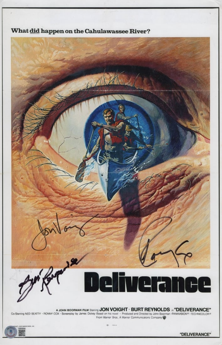 Deliverance Cast Autographed 11x17 Photo Burt Reynolds Jon Voight Beckett Authenticated (1 of 2)