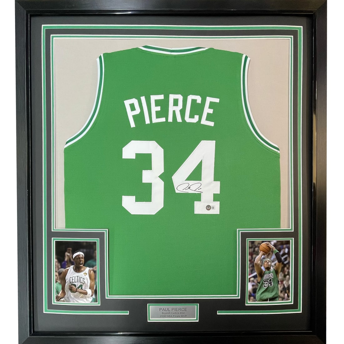Framed Autographed Paul Pierce Boston Celtics Jersey Beckett Authenticated: Framed Autographed Paul Pierce Boston Celtics Jersey Beckett Authenticated Celebrate the legacy of Paul Pierce with this stunning framed autographed Boston Celtics jersey. This original piece features