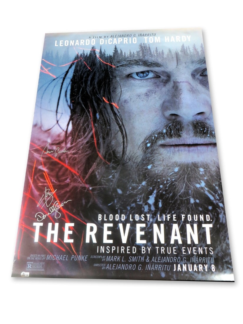 The Revenant Autographed Poster 27X40 Beckett Authenticated Gleeson Poulter Goodluck: The Revenant Autographed Poster 27X40 Beckett Authenticated Gleeson Poulter Goodluck This original 27x40 poster of 'The Revenant' features the autographs of actors Domhnall Gleeson, Will Poulter, and