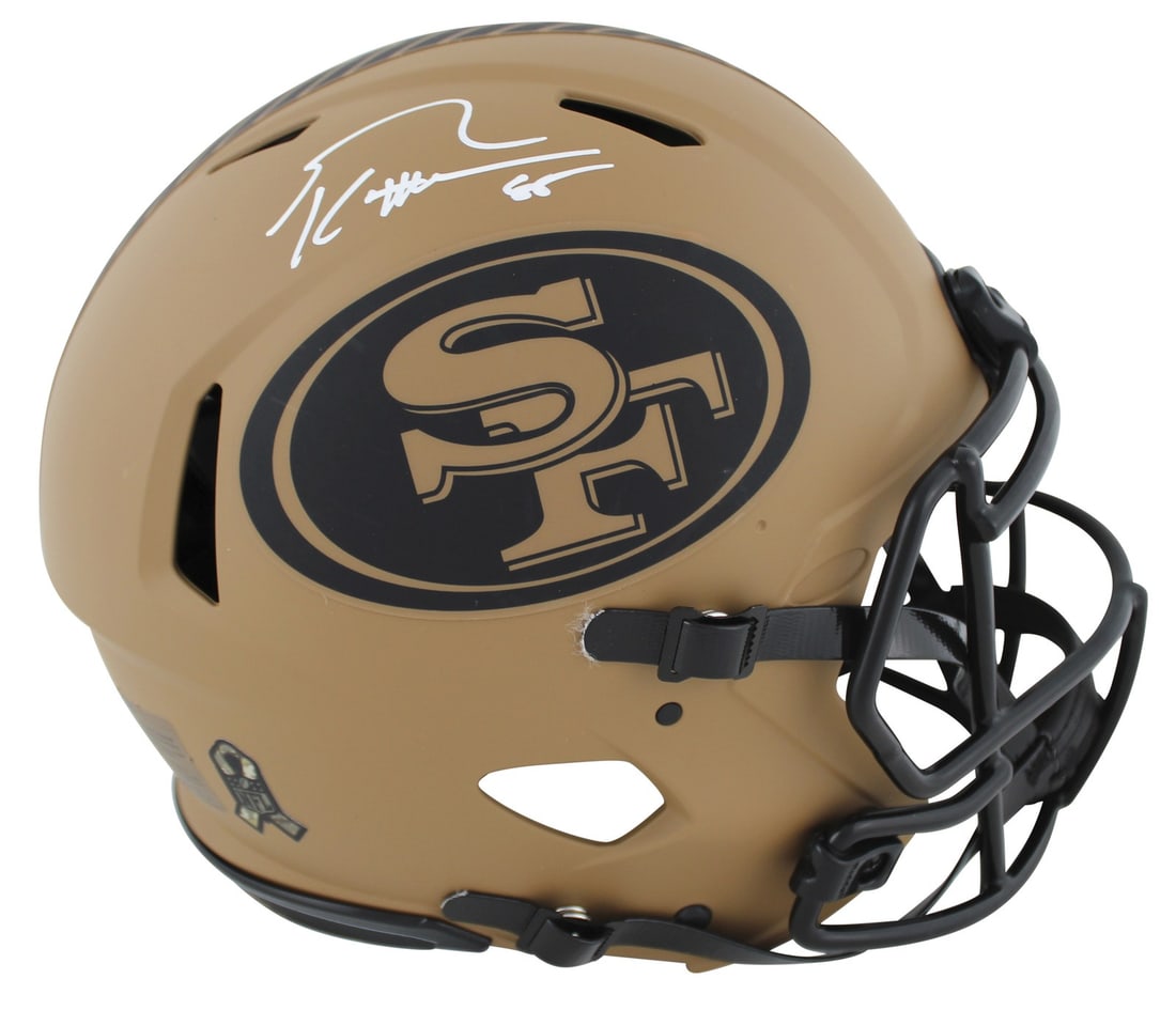 George Kittle Signed Riddell Salute To Service II Helmet BAS Authenticated: George Kittle Signed Riddell Salute To Service II Helmet BAS Authenticated This authentic full-size Riddell Speed Proline helmet is a tribute to the San Francisco 49ers and features a special Salute T