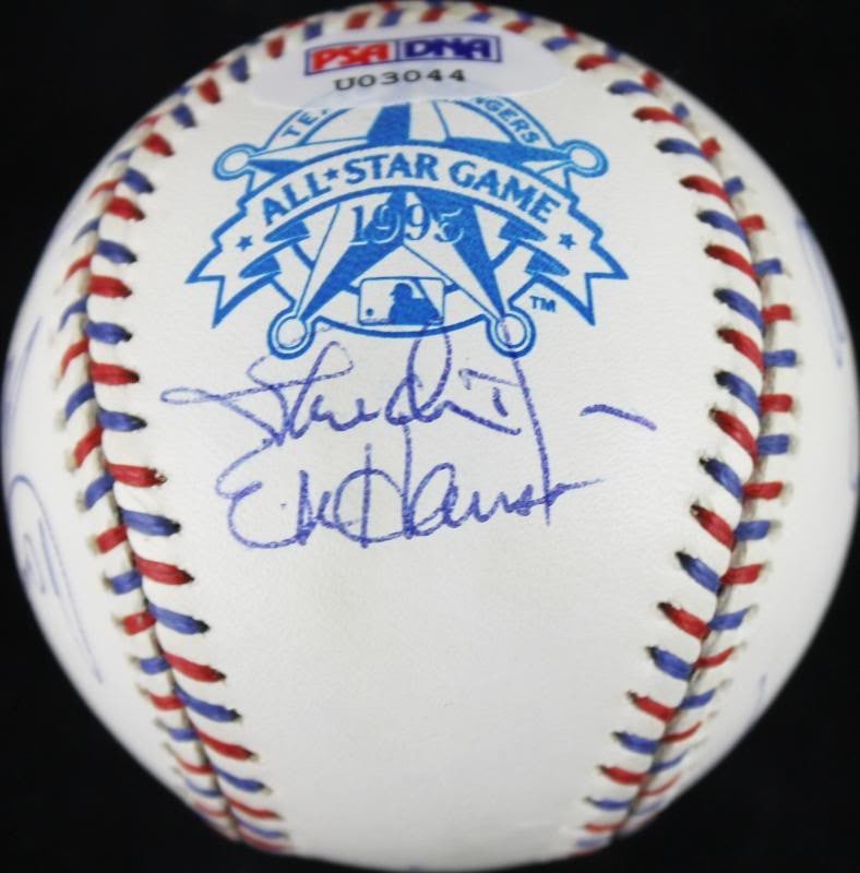 1995 AL All-Stars Signed Baseball OML 95 Boggs Johnson PSA/DNA: 1995 AL All-Stars Signed Baseball OML 95 Boggs Johnson PSA/DNA This authentic 1995 American League All-Stars signed OML 95 All-Star Game baseball features notable signatures from legendary players inc