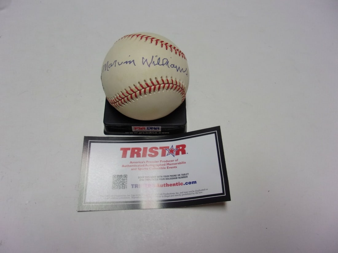 Signed MLB Baseball by Marvin Williams Negro League Philly Stars with Tristar Hologram: Signed MLB Baseball by Marvin Williams Negro League Philly Stars with Tristar Hologram This is an original MLB baseball signed by Marvin Williams, a notable star from the Negro Leagues who played for