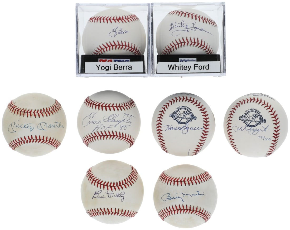 1956 New York Yankees Signed Baseball Collection 33 Balls JSA PSA/DNA: 1956 New York Yankees Signed Baseball Collection 33 Balls JSA PSA/DNA This exceptional collection features 33 baseballs signed by the legendary members of the 1956 New York Yankees, who claimed the Wo