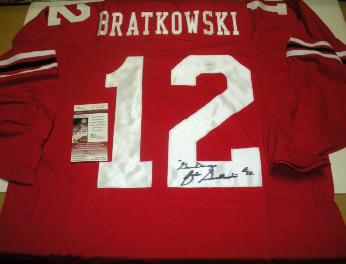 Signed Zeke Bratkowski Jersey with JSA COA Georgia Bulldogs Green Bay Packers: Signed Zeke Bratkowski Jersey with JSA COA Georgia Bulldogs Green Bay Packers This is a signed jersey featuring Zeke Bratkowski, who played for both the Georgia Bulldogs and the Green Bay Packers. The