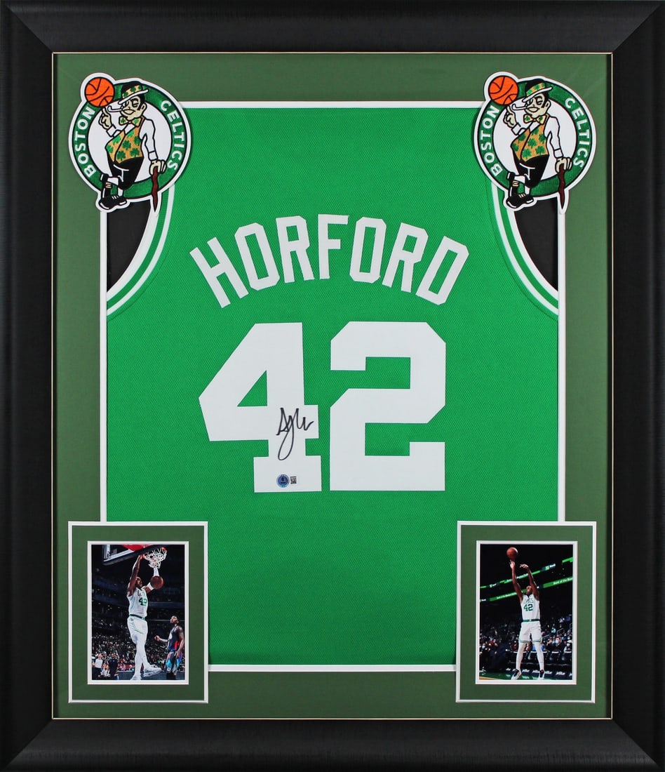 Al Horford Signed Green Framed Jersey Boston Celtics BAS Witnessed: Al Horford Signed Green Framed Jersey Boston Celtics BAS Witnessed This Al Horford authentic signed green pro style framed jersey is a must-have for any Boston Celtics fan. Personally signed by Al Hor