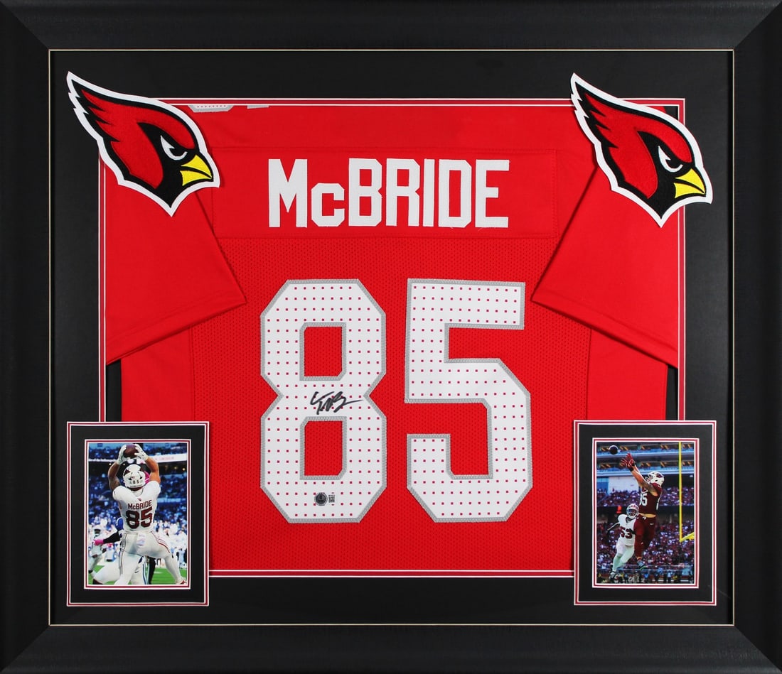 Trey McBride Signed Red Pro Style Framed Jersey BAS Witnessed Arizona Cardinals: Trey McBride Signed Red Pro Style Framed Jersey BAS Witnessed Arizona Cardinals This authentic red pro style framed jersey is personally signed by Trey McBride, a prominent player for the Arizona Card
