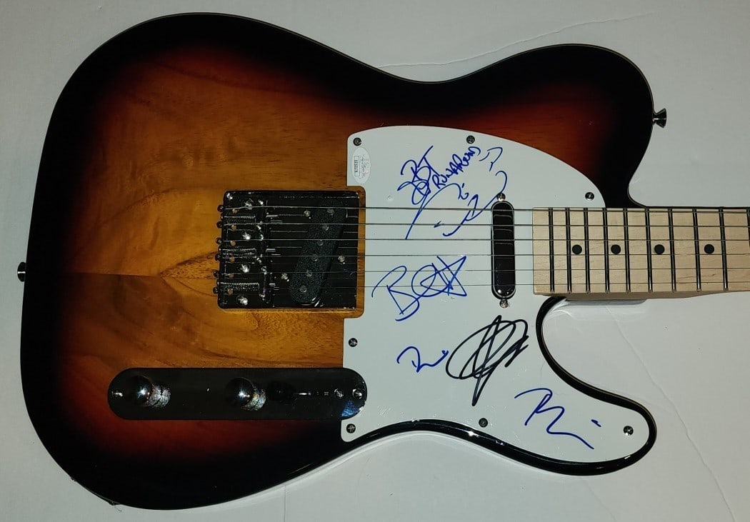 Blues Traveler Signed Electric Guitar JSA Authenticated: Blues Traveler Signed Electric Guitar JSA Authenticated This original autographed electric guitar is a must-have for fans of Blues Traveler. The signatures on this guitar include those of band members