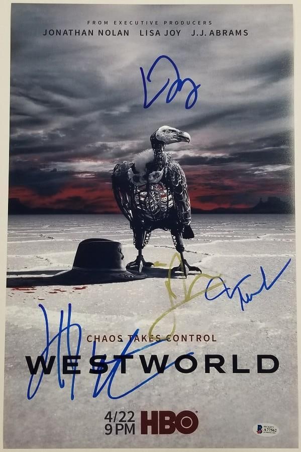 11x17 WESTWORLD Cast Autographed Photo Signed by Four with Beckett COA (1 of 2)