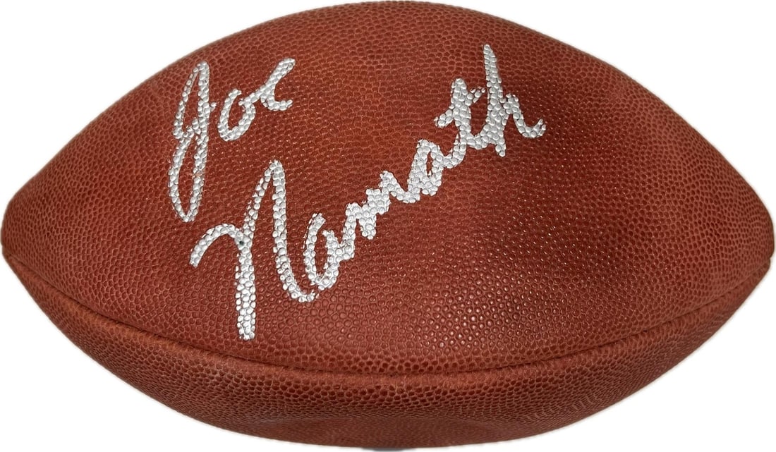 Joe Namath Autographed Football PSA/DNA New York Jets Memorabilia: Joe Namath Autographed Football PSA/DNA New York Jets Memorabilia This is an authentic football signed by Hall-of-Famer Joe Namath, renowned for his remarkable career with the New York Jets. The autog