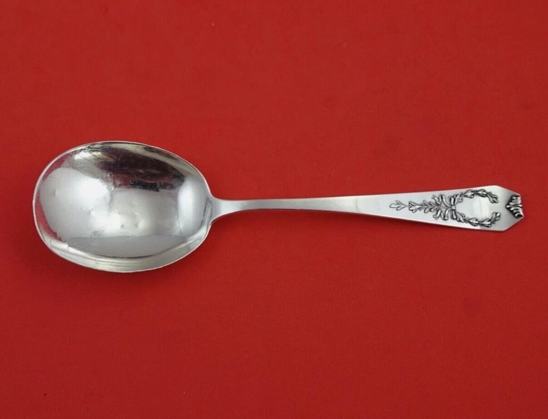 Whiting Madam Jumel Sterling Silver Cream Soup Spoon 5 7/8": Whiting Madam Jumel Sterling Silver Cream Soup Spoon 5 7/8" Discover the elegance of the Madam Jumel pattern with this exquisite cream soup spoon by Whiting. Crafted from high-quality sterling silver,
