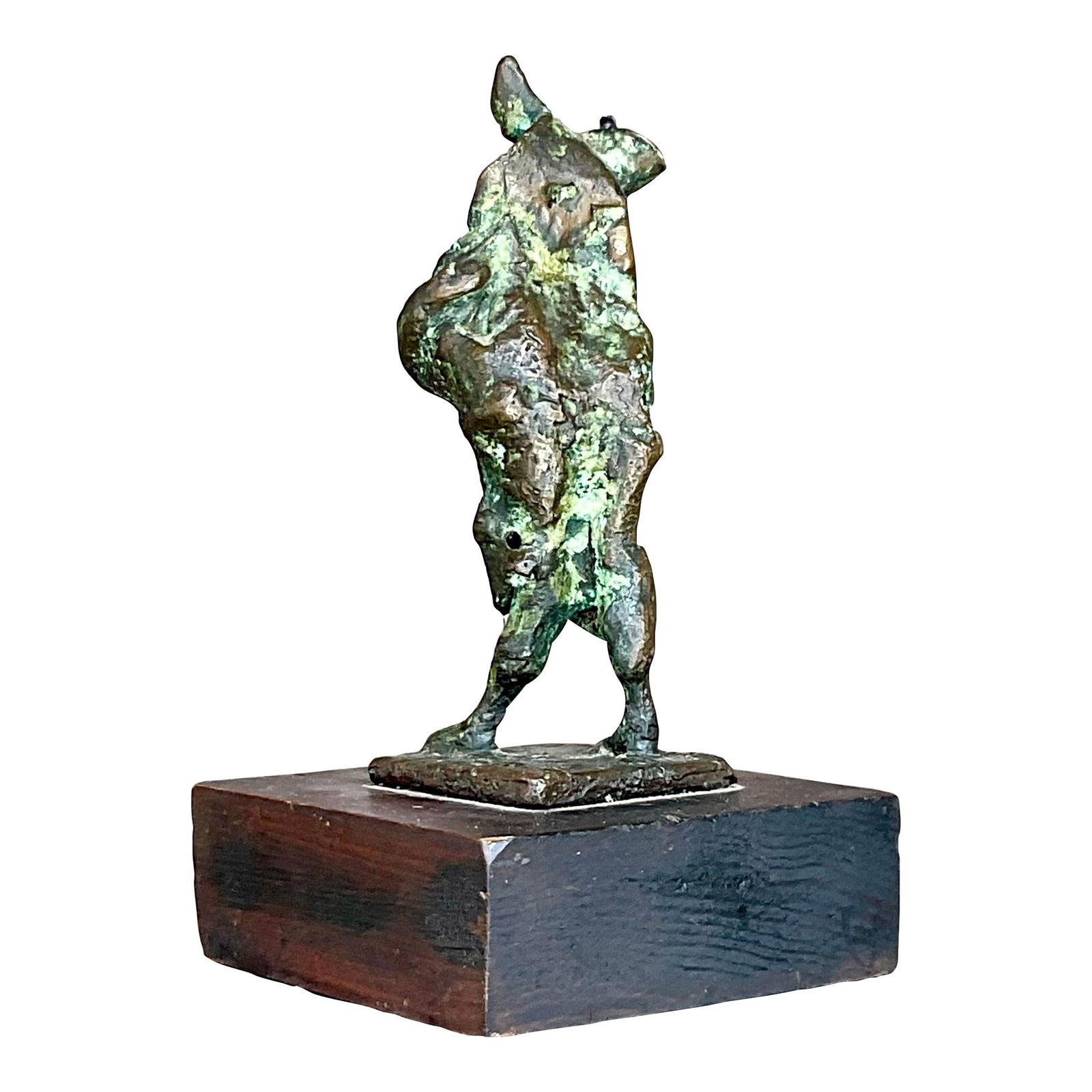 Vintage Boho Abstract Bronze Sculpture with Patina (1 of 9)