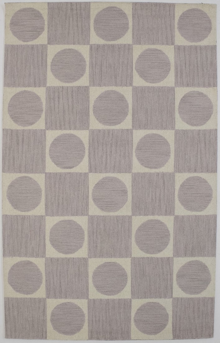 Modern Hand-Tufted Wool Rug Pale Lilac Geometric 5X8 ft: Modern Hand-Tufted Wool Rug Pale Lilac Geometric 5X8 ft Enhance your living space with this stunning modern hand-tufted rug featuring a pale lilac geometric design. Measuring 5'0" x 8'0", this area ru