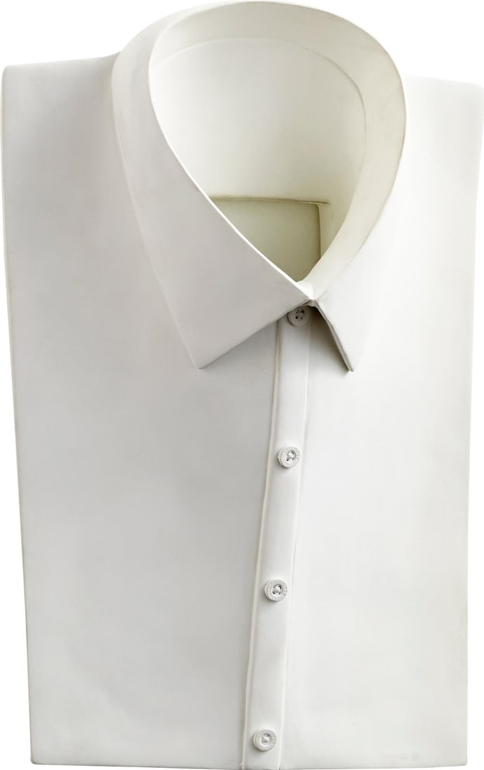 Cyan Chemise Contemporary White Plaster Shirt Wall Decor (1 of 5)