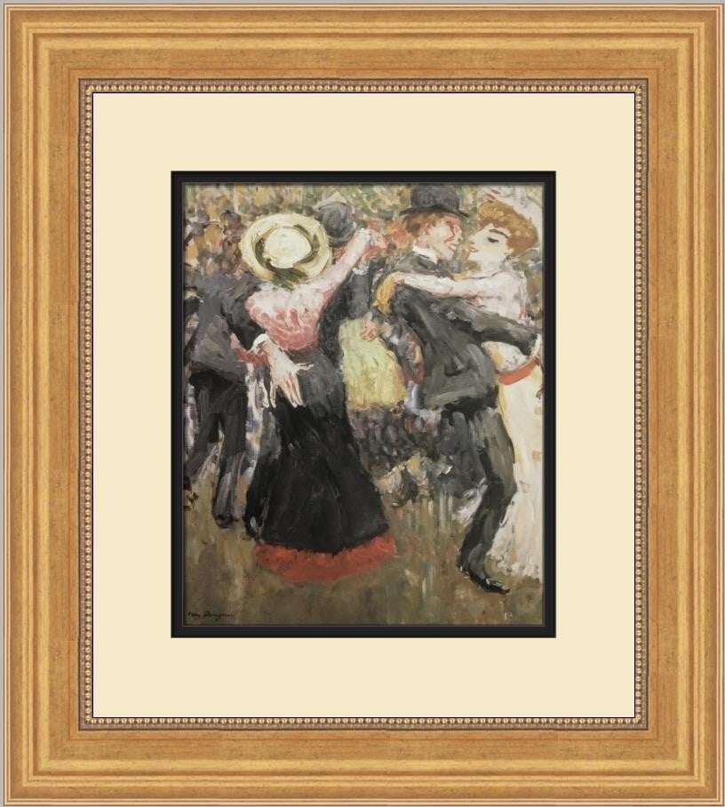 Kees van Dongen The Moulin De La Galette Custom Framed Print 18x16: Kees van Dongen The Moulin De La Galette Custom Framed Print 18x16 This stunning custom framed print features Kees van Dongen's renowned artwork, "The Moulin De La Galette." Created in 1996, this medi