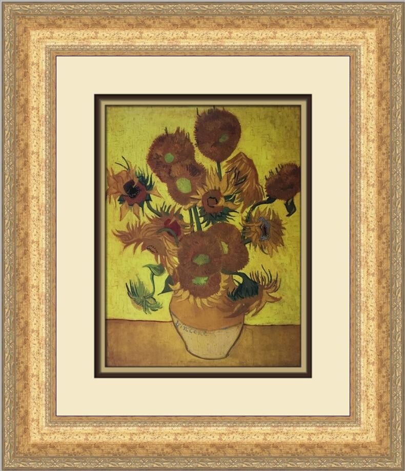 Vincent Van Gogh Still-Life with Sunflowers Custom Framed Art Print (1 of 2)