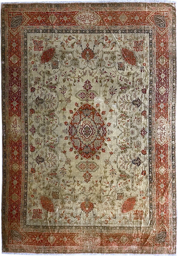 Antique Hereke Wool Rug 8.5 x 12.2 Feet from 1900s (1 of 15)