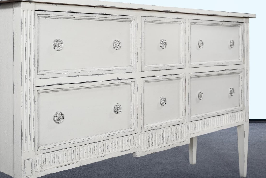 Eliot White Sideboard French Style Buffet 36H 60W 17D: Eliot White Sideboard French Style Buffet 36H 60W 17D The Eliot Sideboard features a charming antique style with a sophisticated white finish, making it a perfect addition to any dining area or hallwa