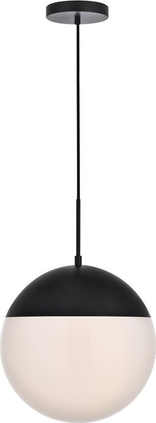 Eclipse Black Pendant Light by Elegant Lighting UL-Listed Milk Finish: Eclipse Black Pendant Light by Elegant Lighting UL-Listed Milk Finish Illuminate your space with the Eclipse Black Pendant Light, featuring a sleek and modern design. This pendant light combines a fro
