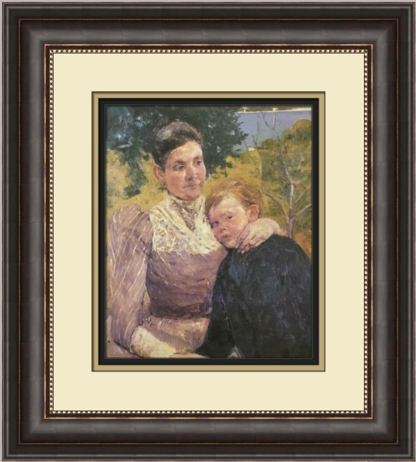 Mary Cassatt Woman and Child Framed Print 16x18 Americana Impressionism: Mary Cassatt Woman and Child Framed Print 16x18 Americana Impressionism This exquisite framed print titled "Woman and Child (Mathilde and Robert)" by Mary Cassatt captures the essence of Americana fig
