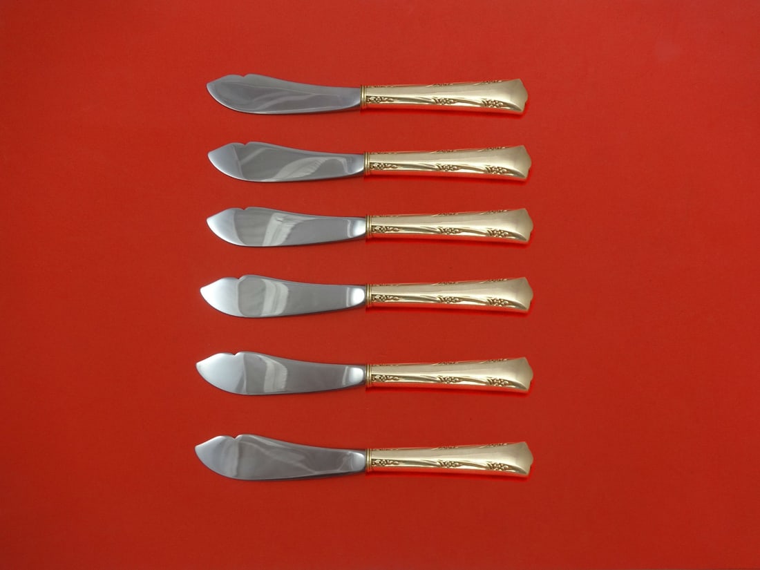 Gorham Greenbrier Sterling Silver 6pc Trout Knife Set Custom Made: Gorham Greenbrier Sterling Silver 6pc Trout Knife Set Custom Made This exquisite Greenbrier by Gorham Sterling Silver Trout Knife Set features a 6-piece collection that combines elegance with function