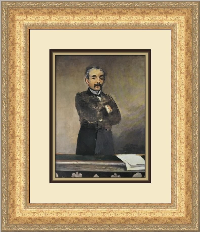 Edouard Manet Portrait of Georges Clemenceau Custom Framed Art Print: Edouard Manet Portrait of Georges Clemenceau Custom Framed Art Print This stunning custom framed print features Edouard Manet's renowned portrait of Georges Clemenceau, showcasing the artist's mastery