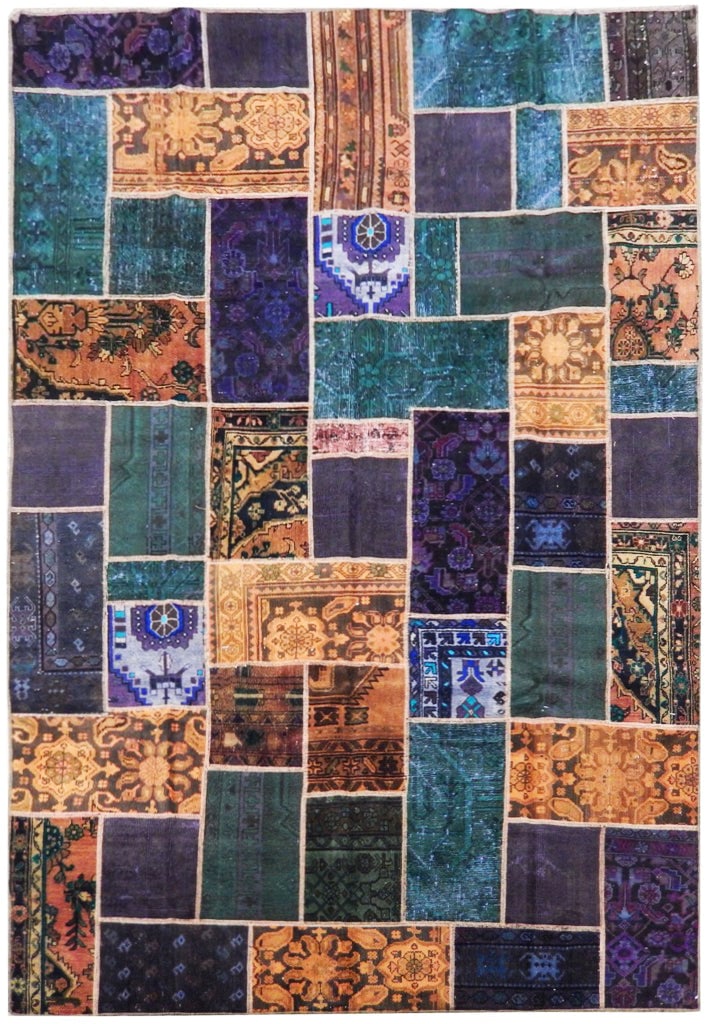 Stunning 7' x 9' 9" Multi Color Antique Persian Patchwork Rug (1 of 7)