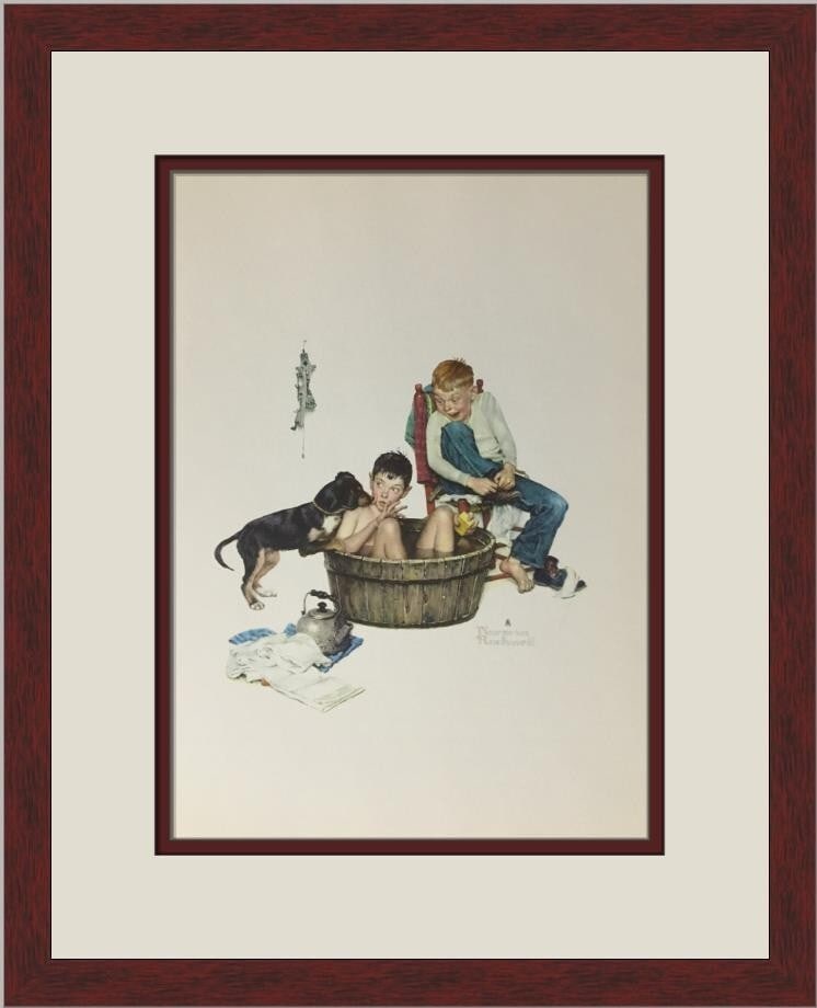 Norman Rockwell The Adventurers Custom Framed Print 18x14 Americana Art: Norman Rockwell The Adventurers Custom Framed Print 18x14 Americana Art This beautiful custom framed print titled 'The Adventurers' by renowned artist Norman Rockwell captures the essence of Americana