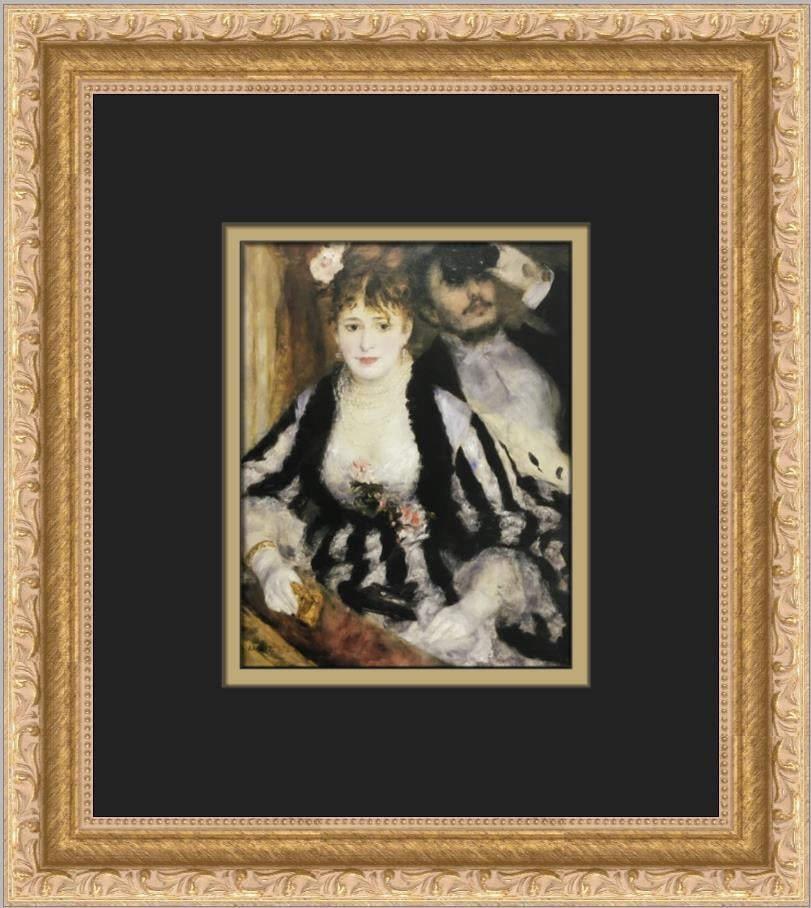 Renoir The Theatre Box Custom Framed Print 11 x 12 Impressionist Art: Renoir The Theatre Box Custom Framed Print 11 x 12 Impressionist Art Experience the timeless beauty of Pierre-Auguste Renoir's "The Theatre Box" with this exquisite custom framed print. This medium-si