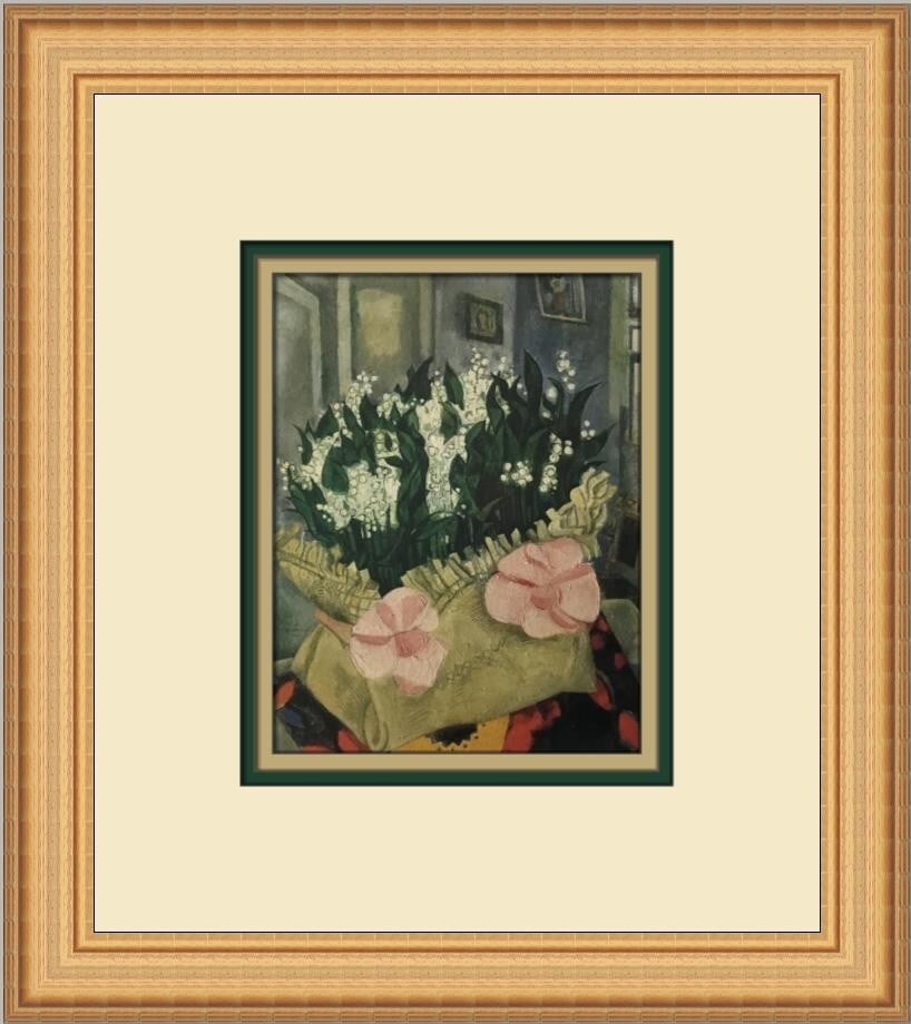 Marc Chagall Lilies of the Valley Custom Framed Lithograph Print (1 of 2)