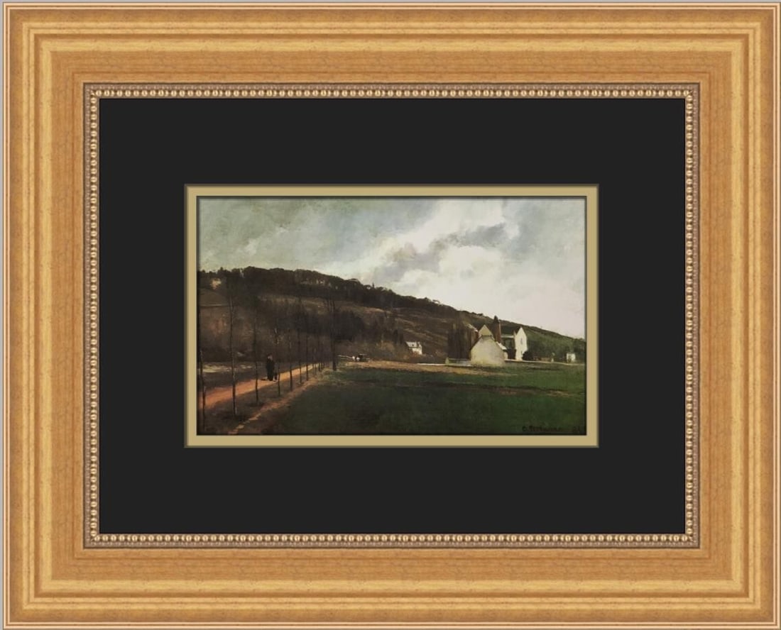 Camille Pissarro Banks of the Mame in Winter Custom Framed Art Print: Camille Pissarro Banks of the Mame in Winter Custom Framed Art Print This exquisite print, titled "Banks of the Mame in Winter" by renowned artist Camille Pissarro, is a stunning representation of Exp
