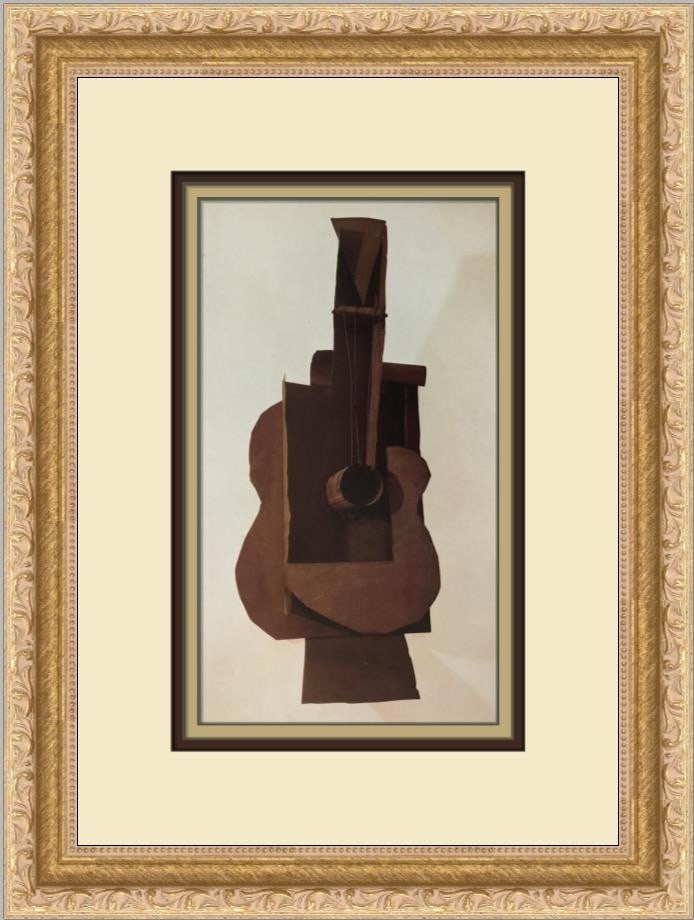 Pablo Picasso Guitar Custom Framed Print 1982 Abstract Art: Pablo Picasso Guitar Custom Framed Print 1982 Abstract Art This stunning custom framed print titled "Guitar" by the renowned artist Pablo Picasso captures the essence of Abstract Expressionism and Imp