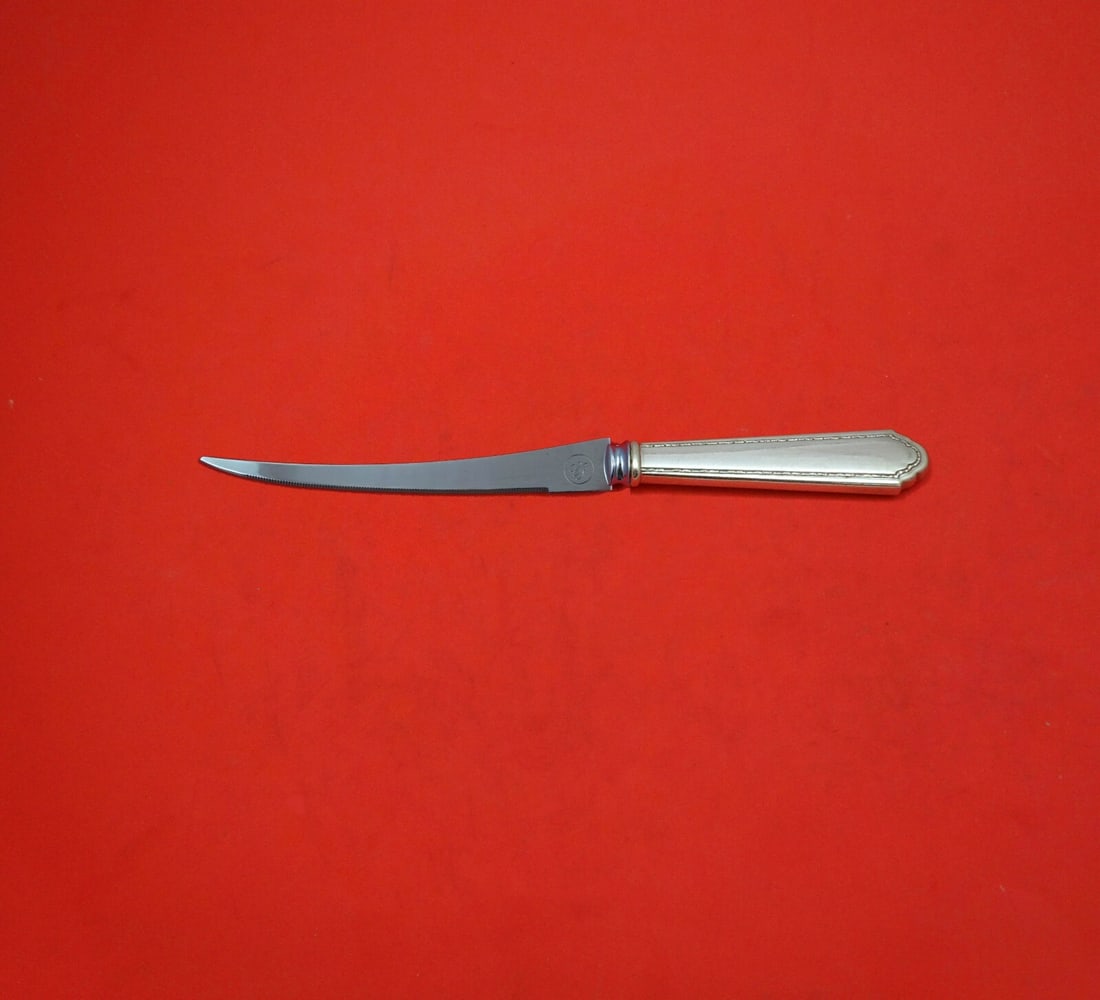 Lunt Sterling Silver William & Mary Custom Tomato Knife 7 5/8": Lunt Sterling Silver William & Mary Custom Tomato Knife 7 5/8" This exquisite William and Mary tomato knife is crafted by Lunt, featuring a hollow handle made of sterling silver and a stainless steel