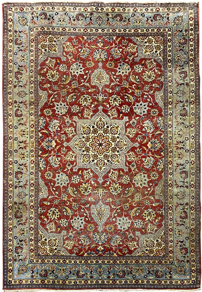 1970s Semi-Antique Persian Tabriz Wool Rug 7 x 10 ft: 1970s Semi-Antique Persian Tabriz Wool Rug 7 x 10 ft Free continental US Shipping This stunning 7 x 10 Semi-Antique Persian Tabriz Wool Rug from the 1970s showcases intricate designs and vibrant color