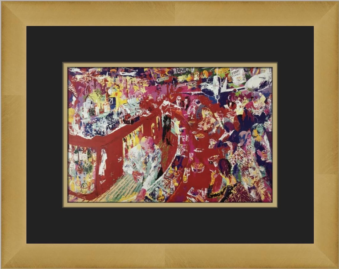 LeRoy Neiman 21 Club Custom Framed Impressionist Print: LeRoy Neiman 21 Club Custom Framed Impressionist Print This exquisite custom framed print titled '21 Club' by renowned artist LeRoy Neiman showcases a vibrant impressionistic style, capturing figures