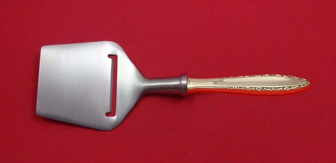 Lunt Lace Point Sterling Silver Cheese Plane Flat Blade Custom Serving Piece: Lunt Lace Point Sterling Silver Cheese Plane Flat Blade Custom Serving Piece This exquisite cheese plane features the elegant Lace Point pattern by Lunt. Crafted from high-quality sterling silver, it