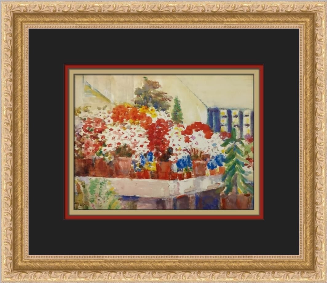Annie G Sykes Custom Framed Print Conservatory at Eden Park 12 x 14: Annie G Sykes Custom Framed Print Conservatory at Eden Park 12 x 14 This exquisite custom framed print titled 'Conservatory at Eden Park' by artist Annie G Sykes showcases a beautiful expressionism im