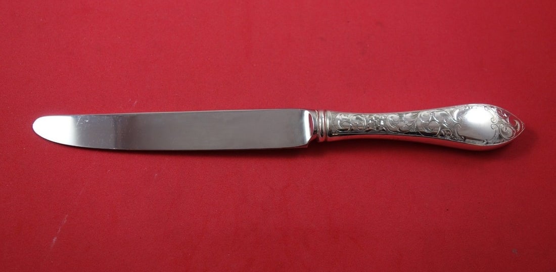 Schofield Lorraine Sterling Silver Regular Knife 9 1/4": Schofield Lorraine Sterling Silver Regular Knife 9 1/4" Presenting the Lorraine by Schofield Sterling Silver Regular Knife, a stunning piece of flatware crafted between 1850 and 1899. This exquisite k