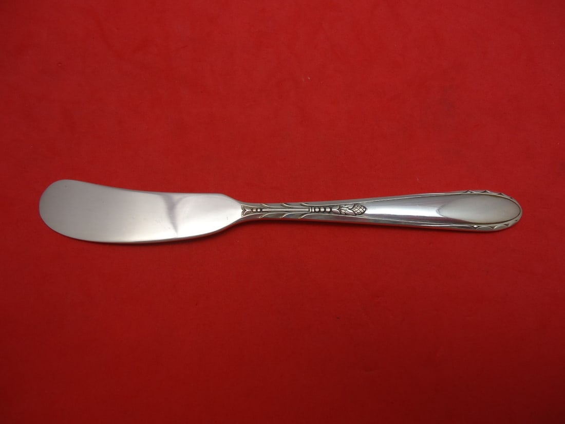 Oneida Heiress Sterling Silver Butter Spreader 5 3/4": Oneida Heiress Sterling Silver Butter Spreader 5 3/4" This Heiress butter spreader by Oneida features a beautiful sterling silver composition with a flat handle design, measuring 5 3/4" in length. The