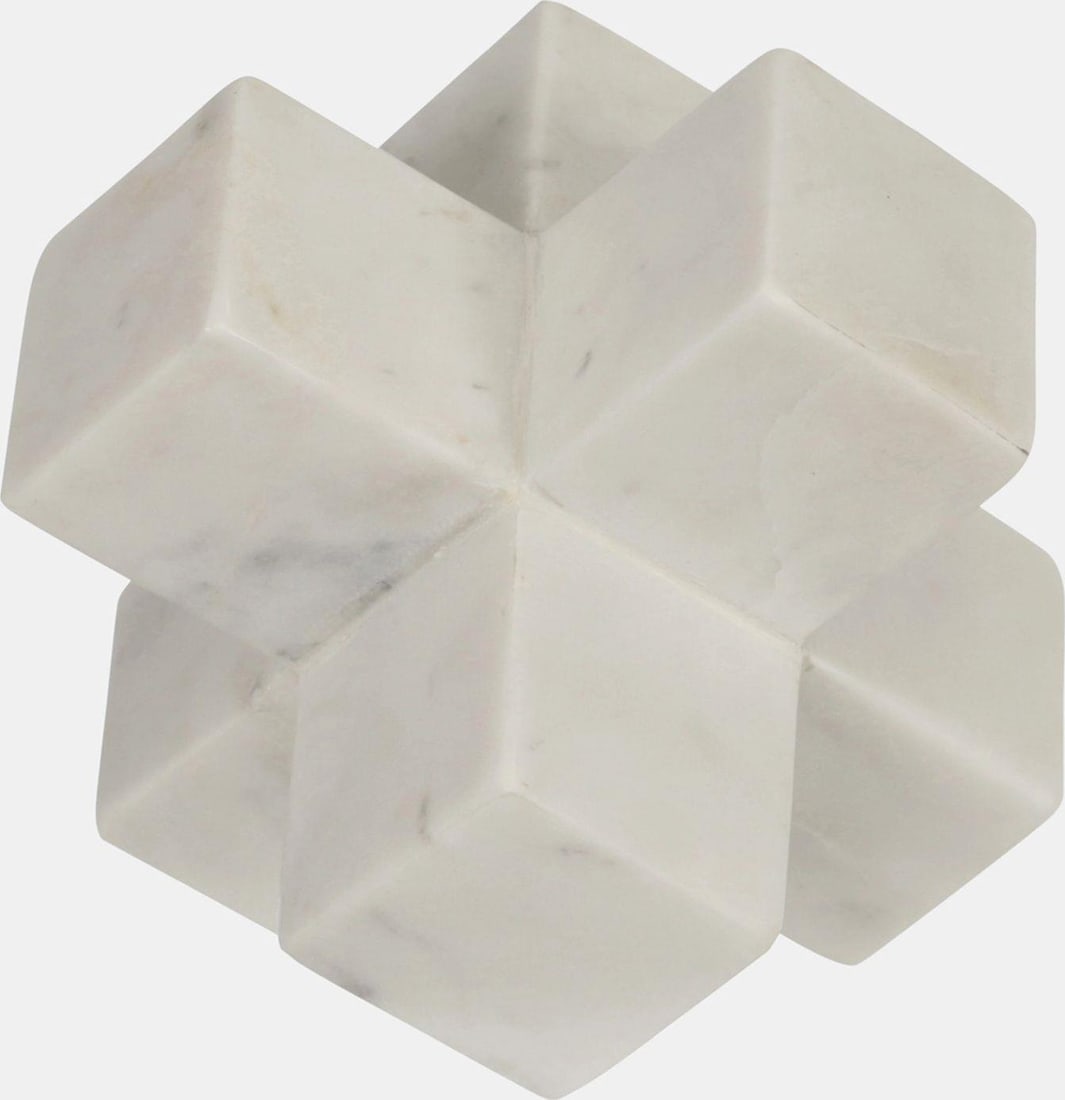 Sagebrook White Marble Geometric Sculpture 6 x 6.5 Inches: Sagebrook White Marble Geometric Sculpture 6 x 6.5 Inches This elegant geometric sculpture is crafted from high-quality white marble, making it a stunning addition to any decor. With its unique design