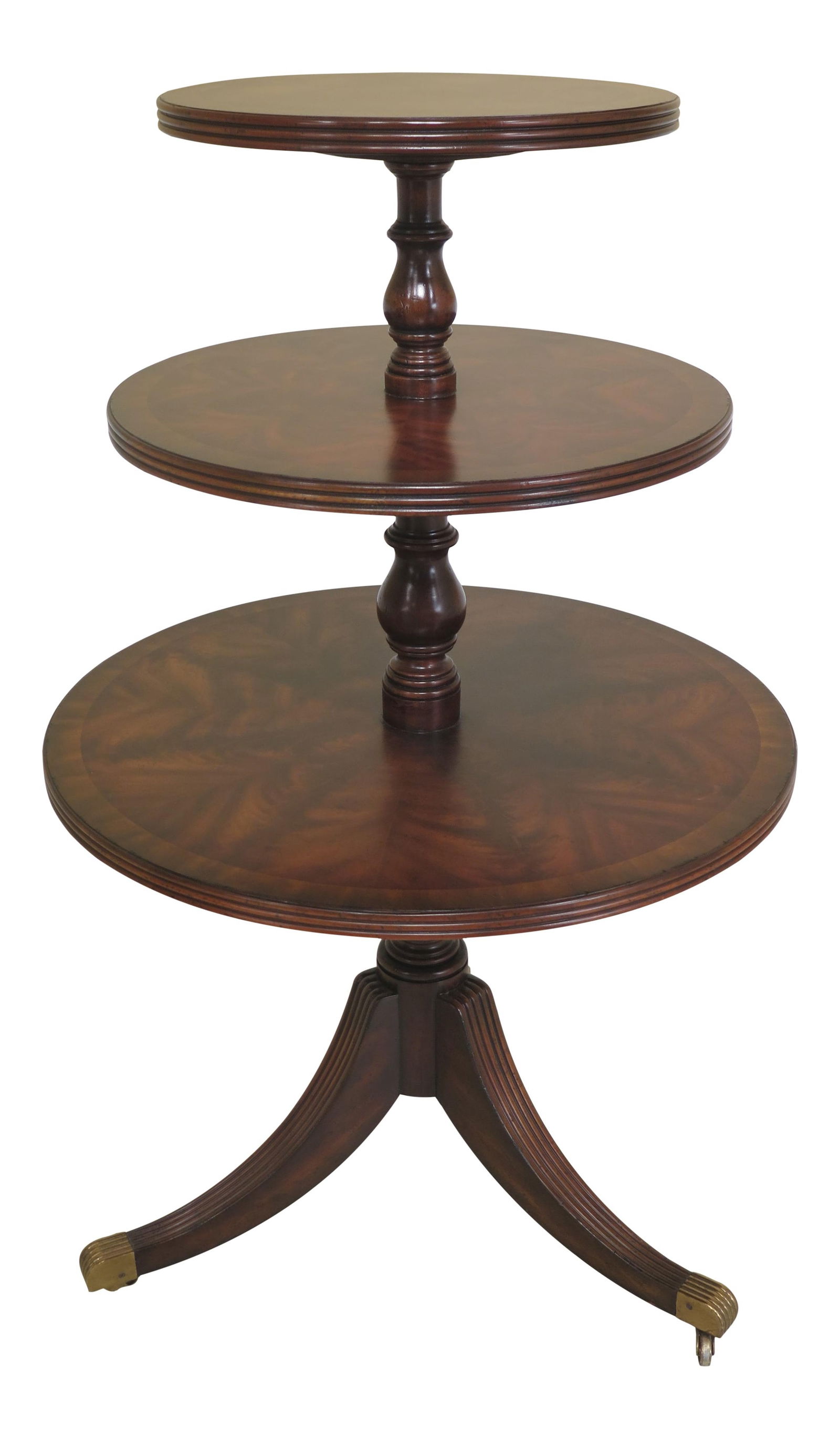 Maitland Smith English Traditional Mahogany Dumbwaiter Table 3 Tier (1 of 9)