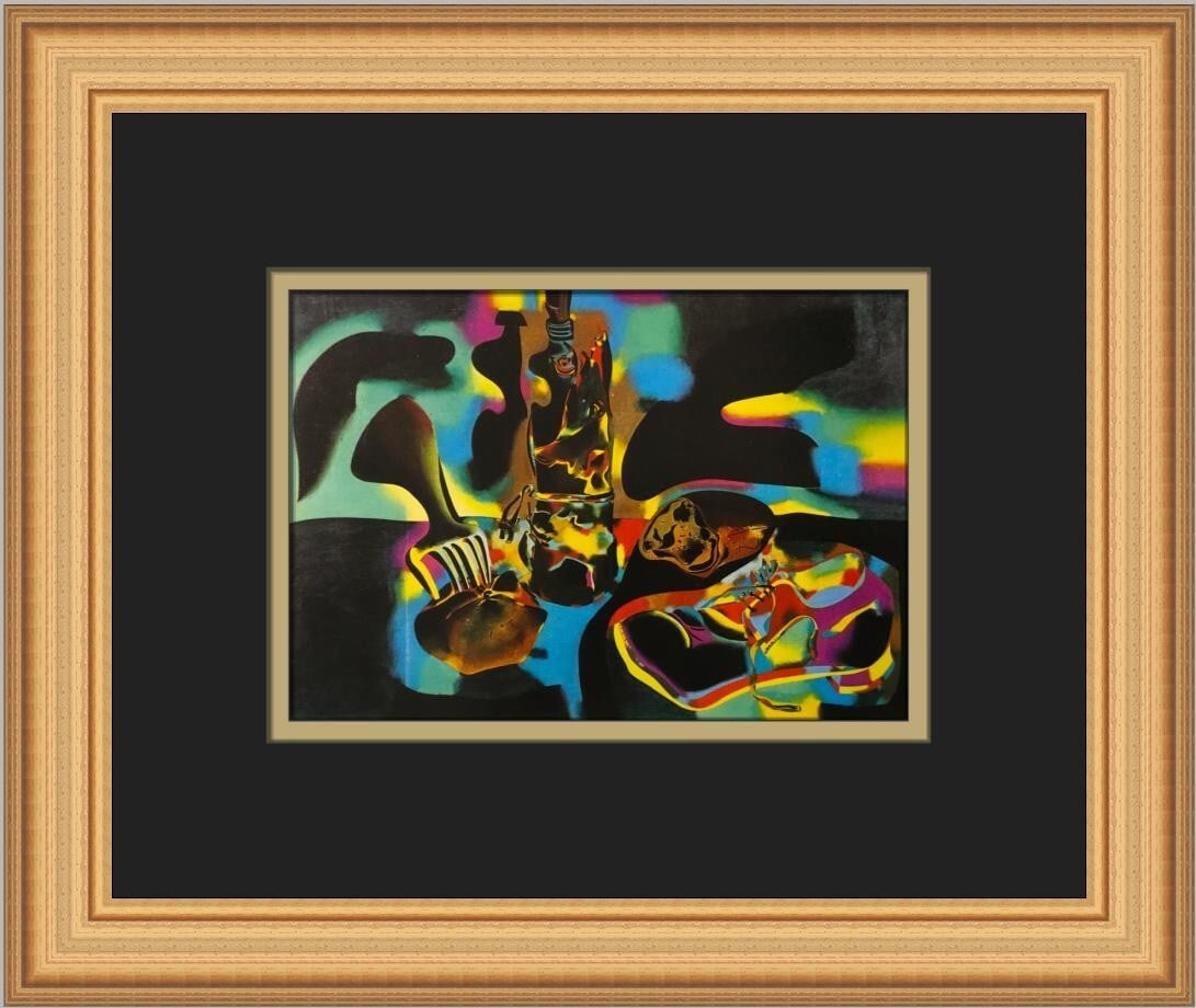 Joan Miro Still Life with Old Shoe Custom Framed Print 11 x 13: Joan Miro Still Life with Old Shoe Custom Framed Print 11 x 13 This stunning print titled "Still Life with Old Shoe" by artist Joan Miro showcases a unique blend of Abstract Expressionism, Impressioni