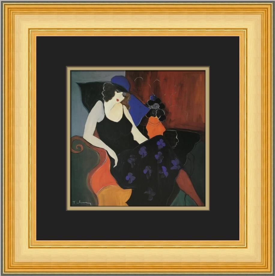 Itzchak Tarkay Nellie Custom Framed Print 16x16 Contemporary Art: Itzchak Tarkay Nellie Custom Framed Print 16x16 Contemporary Art This stunning custom framed print titled 'Nellie' by Itzchak Tarkay showcases contemporary art at its finest. Created in 1979, this pie